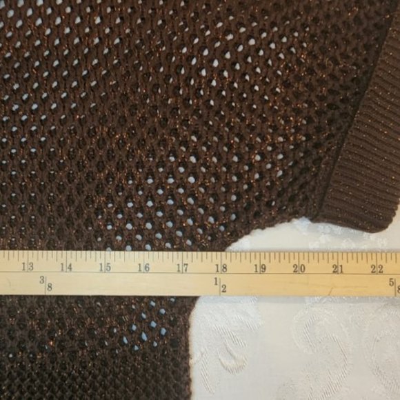 The Limited Knit Brown Sweater with Metallic Thread - Picture 14 of 15
